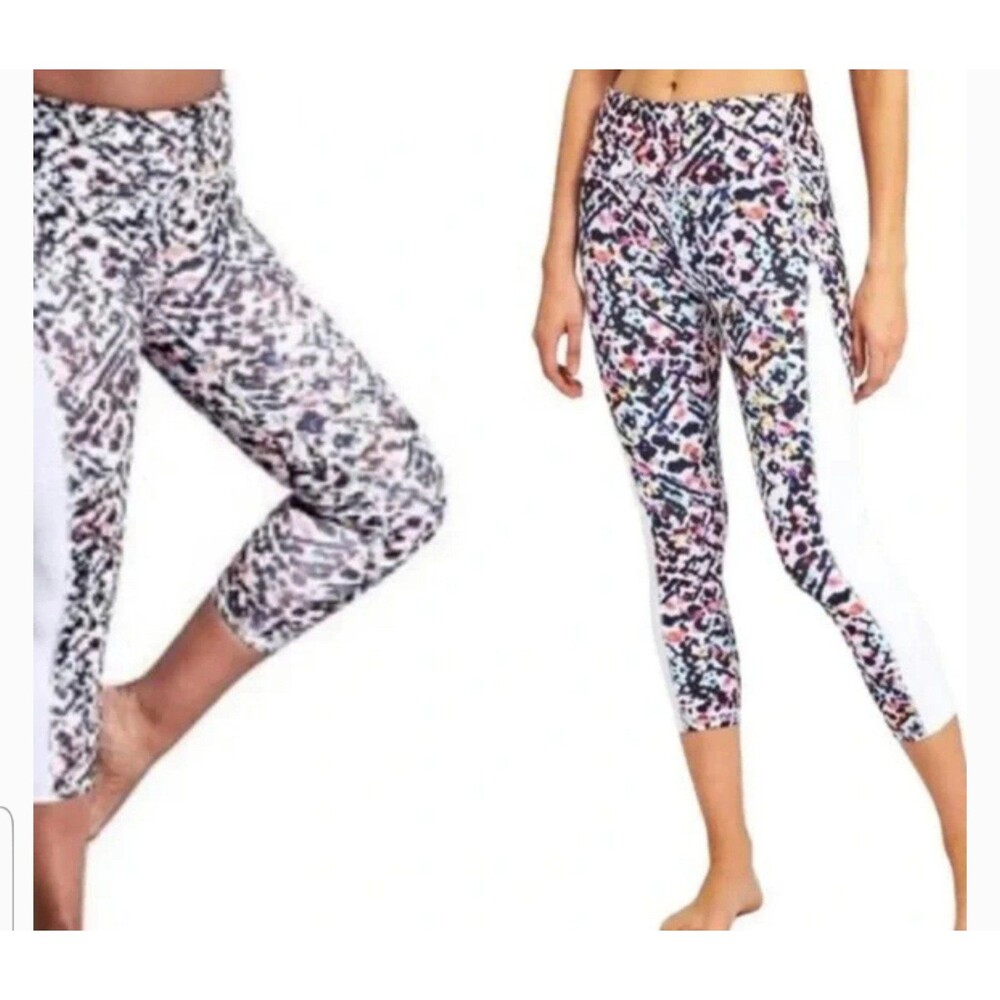 Athleta Chaturanga Watercolor High Rise Cropped Leggings, Women's Small
